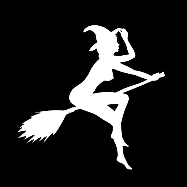 1211CM-FUNNY-SEXY-WITCH-LADY-GIR-Sexy-Witch-Lady-Car-Stickers-Car-Sticker-Decals-BlackSilver-CT-585-32596925341