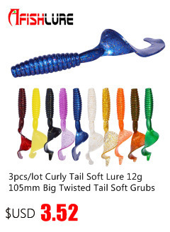 12pcslot-Afishlure-curly-tail-soft-worm-45mm-12g-artificial-Panfish-Crappie-Bream-Trout-crankbait-so-32718722334