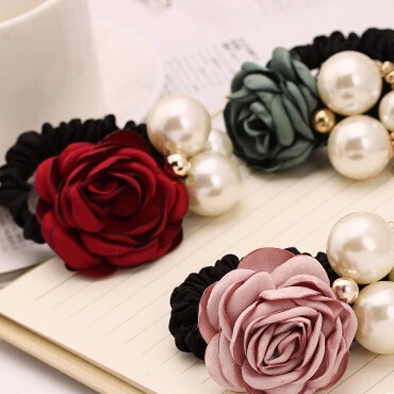 1PC-Hot-Lady-Satin-Ribbon-Rose-Flower-Pearls-Elastic-Rope-Hairband-Ponytail-Holder-Hairband-Gift-Hai-32589497139