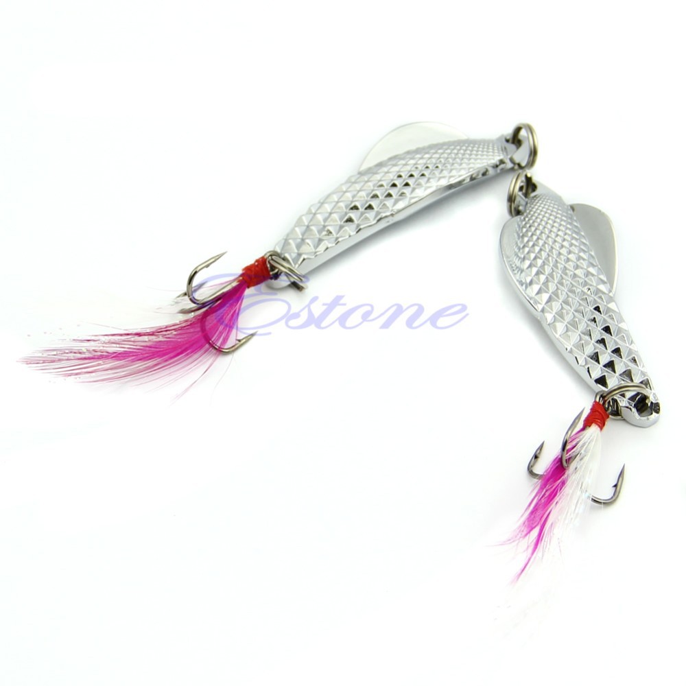 1pc-10g-100mm-Silver-Fishing-Lure-Gill-Paillette-Tackle-Treble-Hook-With-Feather-32300841390