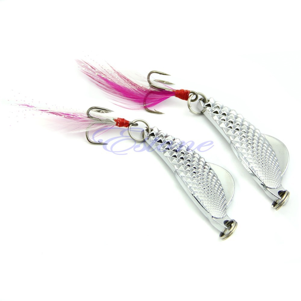 1pc-10g-100mm-Silver-Fishing-Lure-Gill-Paillette-Tackle-Treble-Hook-With-Feather-32300841390