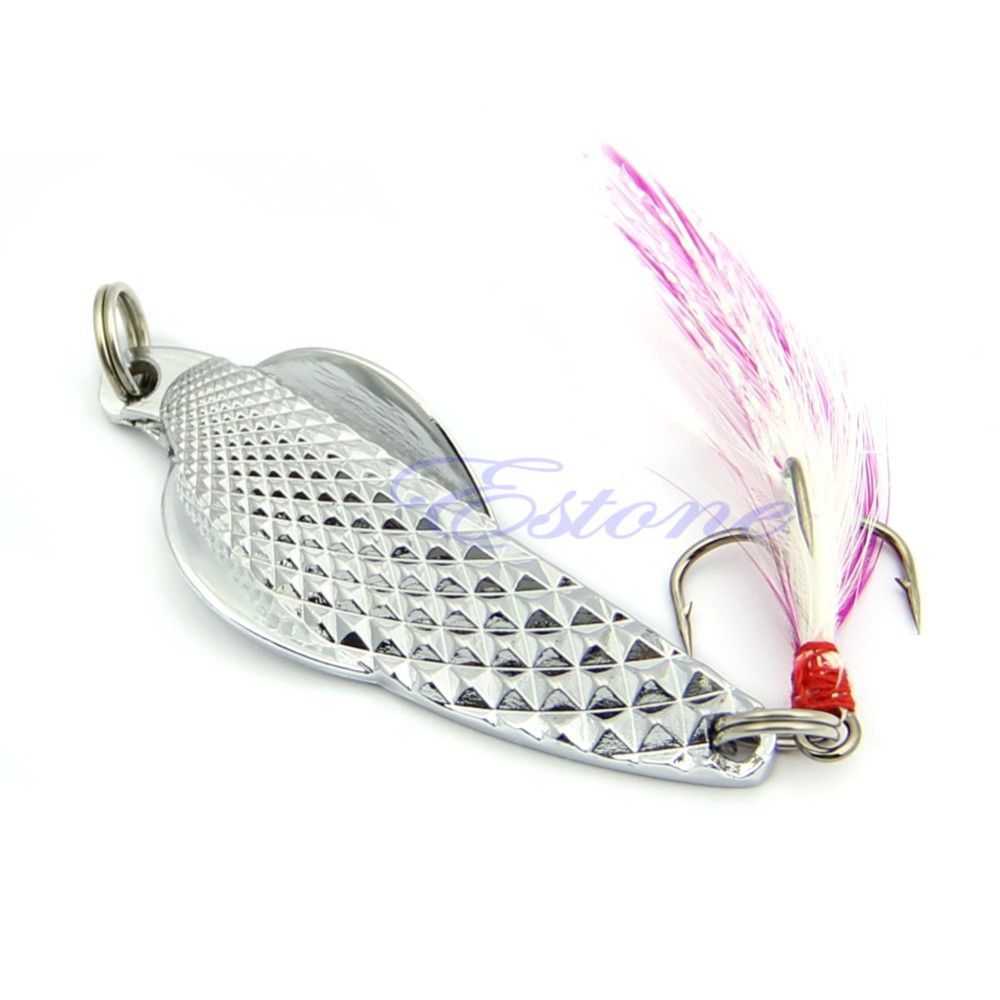 1pc-10g-100mm-Silver-Fishing-Lure-Gill-Paillette-Tackle-Treble-Hook-With-Feather-32300841390