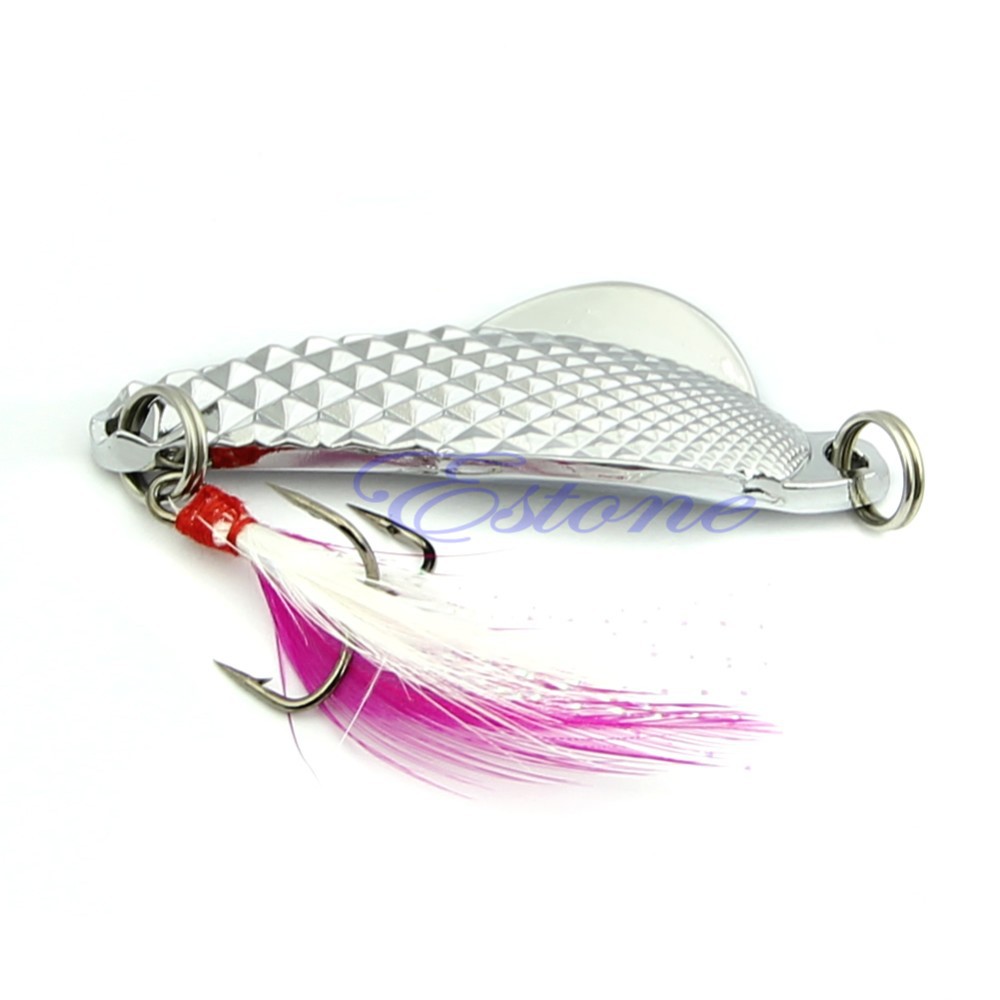 1pc-10g-100mm-Silver-Fishing-Lure-Gill-Paillette-Tackle-Treble-Hook-With-Feather-32300841390