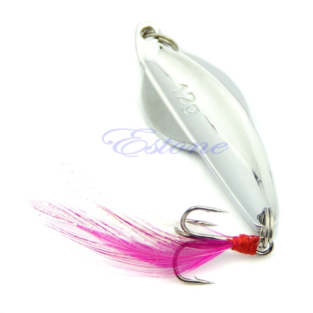 1pc-10g-100mm-Silver-Fishing-Lure-Gill-Paillette-Tackle-Treble-Hook-With-Feather-32300841390