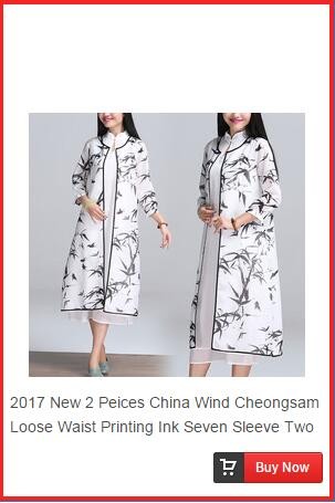 2-Pieces-New-2017--Summer-China-Ink-Print-Women-Plus-Size-Dress-Cotton-Linen--A-line-Casual-O-neck-V-32630619643