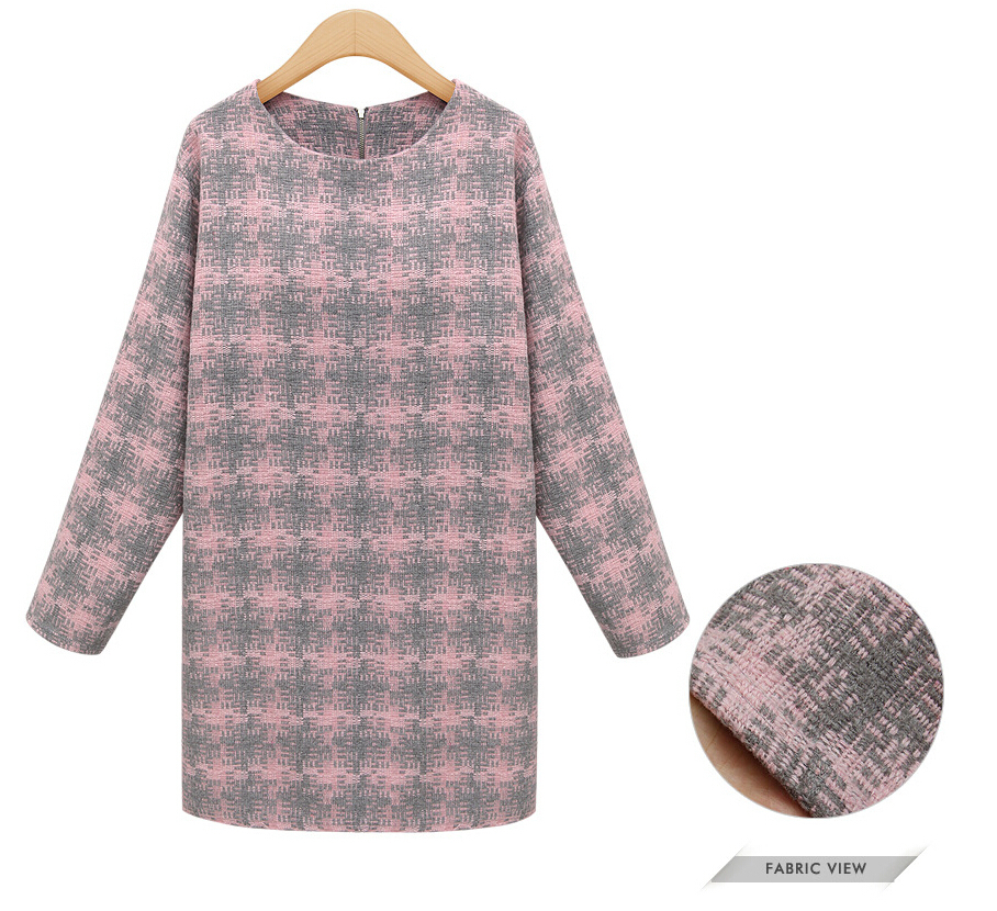 2015-New-Fashion-Winter-women-dress-round-neck-long-sleeved-plaid-was-thin-loose-big-yards-casual-dr-32253497161