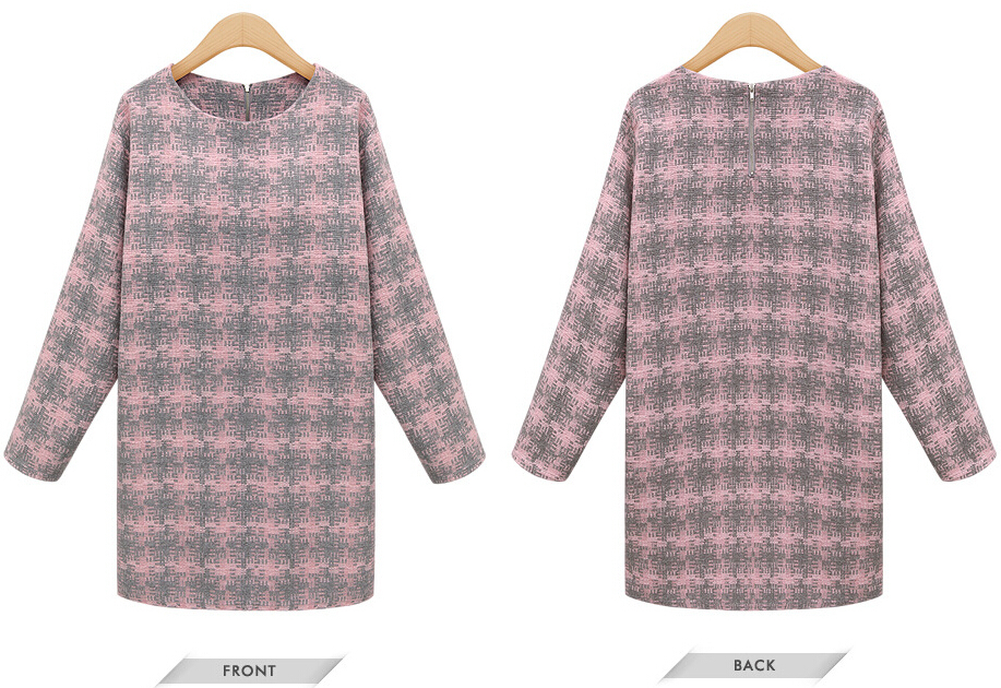 2015-New-Fashion-Winter-women-dress-round-neck-long-sleeved-plaid-was-thin-loose-big-yards-casual-dr-32253497161