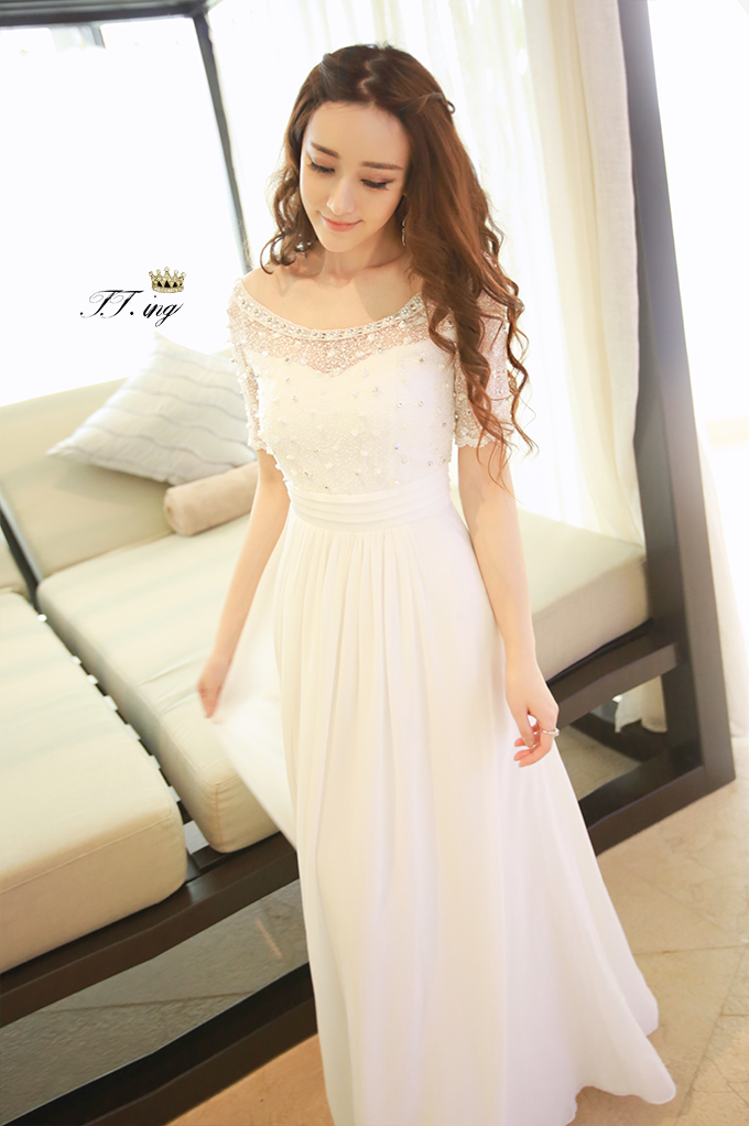 2015-Summer-New-Arrival-Ladies-dress-white-slit-neckline-beading-lace-chiffon-one-piece-dress-bohemi-32321749879