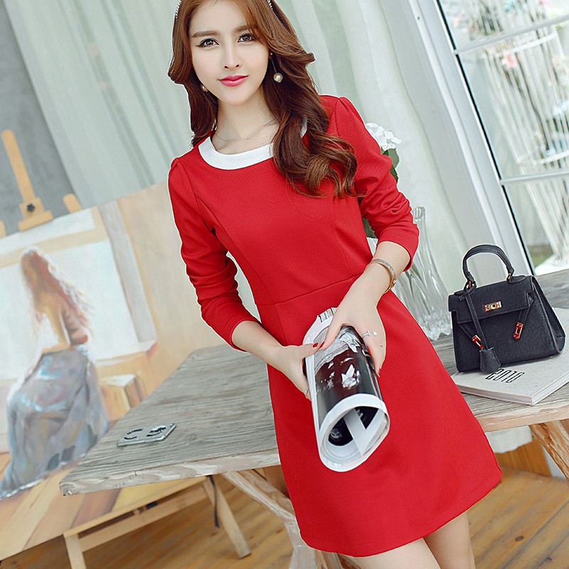 2015-o-neck-dresses-women39s-patchwork-one-piece-dress-fashion-solid-color-long-sleeve-basic-cloth-P-32589634474