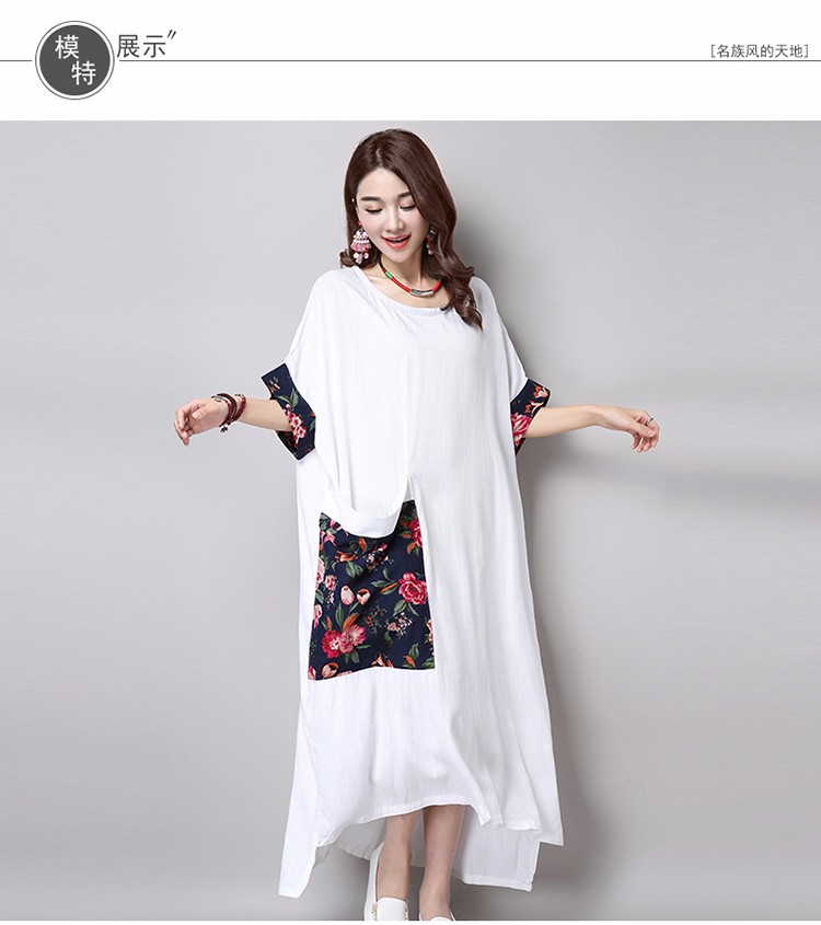 2016-Elegant-Shirt-Dresses-Women39s-Long-Shirt-Dresses-Chinese-Floral-Pocket-Short-Sleeve-Maxi-White-32703031694