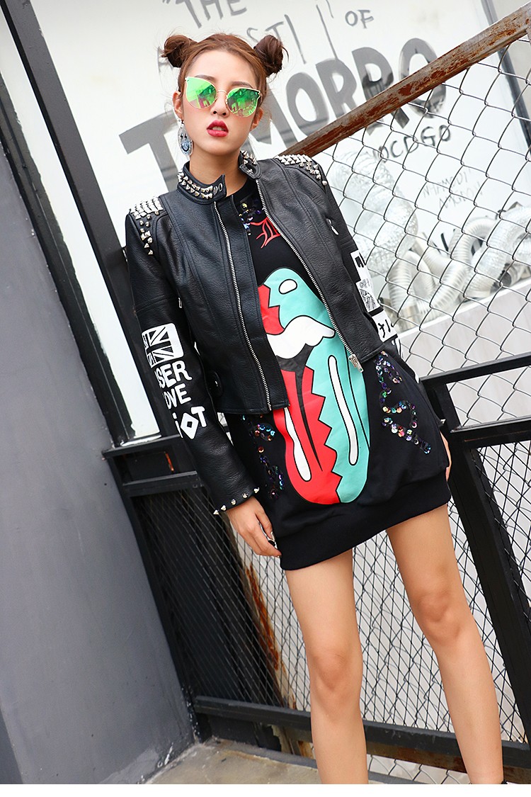 2016-Fashion-Autumn-Women-Heavy-Punk-Rivet-Street-Short-Leather-Jacket-Black-Zipper-Motorcycle-Graff-32741636480