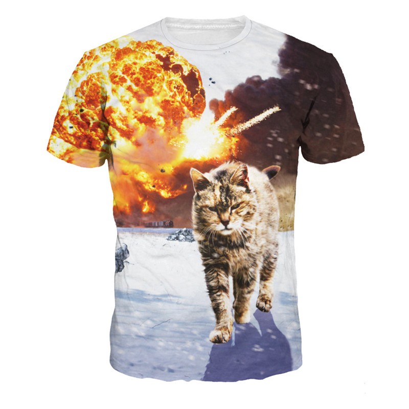 2016-New-Arrive-T-shirt-Casual-t-shirt-Men39s-tshirt-Tops-Fashion-Tee-Shirts-Lightning-Super-Cat-Sum-32631913045