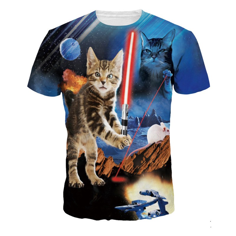 2016-New-Arrive-T-shirt-Casual-t-shirt-Men39s-tshirt-Tops-Fashion-Tee-Shirts-Lightning-Super-Cat-Sum-32631913045