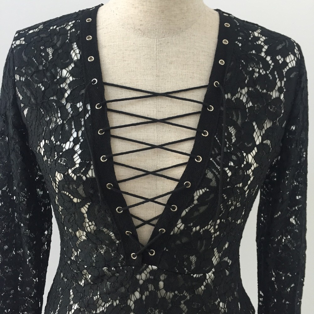 2016-New-Lace-Up-Lace-Dress-Back-Zipper-Mini-Dress-Long-Sleeve-Sexy-Club-Party-Dress-Black-White-Bod-32591730585