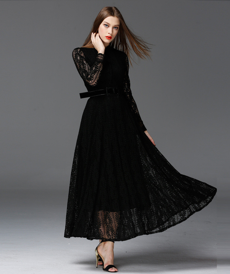 2016-Perspective-Big-Swing-Lace-Women-Dresses-European-Style-Slim-Long-Sleeve-Black-Maxi-Dress-High--32725868647