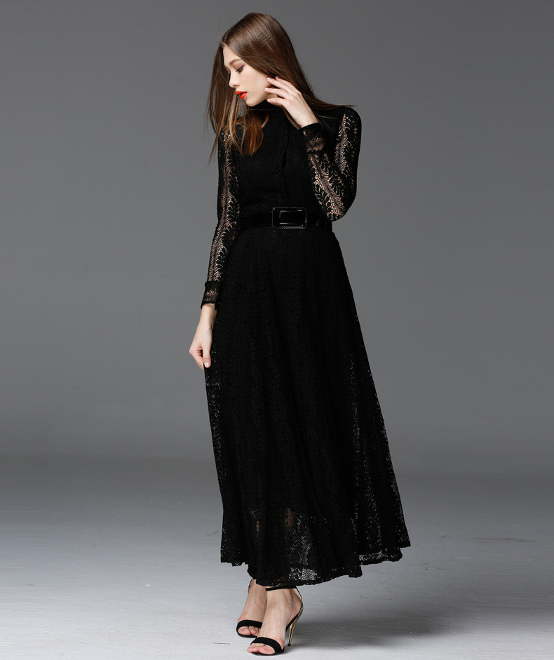 2016-Perspective-Big-Swing-Lace-Women-Dresses-European-Style-Slim-Long-Sleeve-Black-Maxi-Dress-High--32725868647