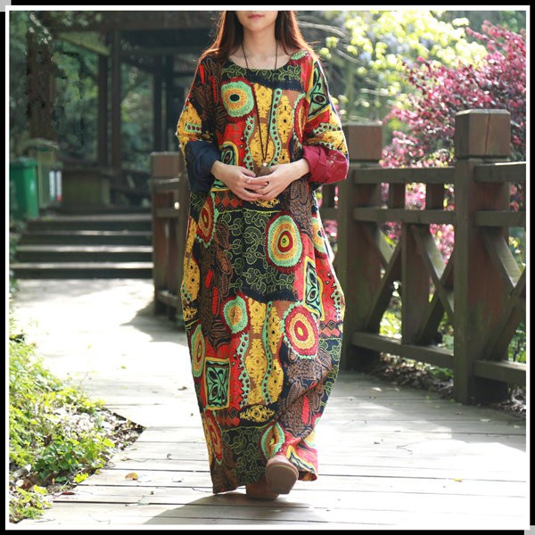 2016-Spring-Women-Dress-Batwing-Sleeve-Maxi-Dress-O-neck-Abstract-Printing-Cotton-Linen-Ethnic-Robe--32652867122