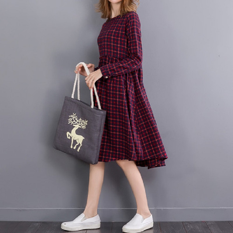 2016-Vintage-Spring-Autumn-Women-Midi-Dress-Fashion-O-Neck-Plaid-Female-Vestidos-Long-Sleeve-Retro-C-32744839551