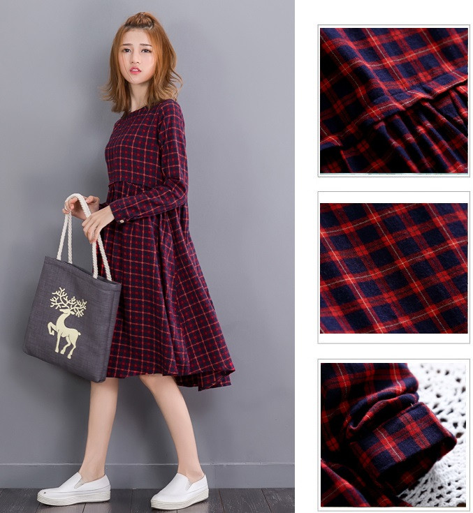 2016-Vintage-Spring-Autumn-Women-Midi-Dress-Fashion-O-Neck-Plaid-Female-Vestidos-Long-Sleeve-Retro-C-32744839551