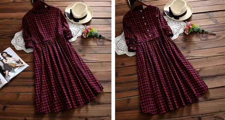 2016-Vintage-Spring-Autumn-Women-Midi-Dress-Fashion-O-Neck-Plaid-Female-Vestidos-Long-Sleeve-Retro-C-32744839551