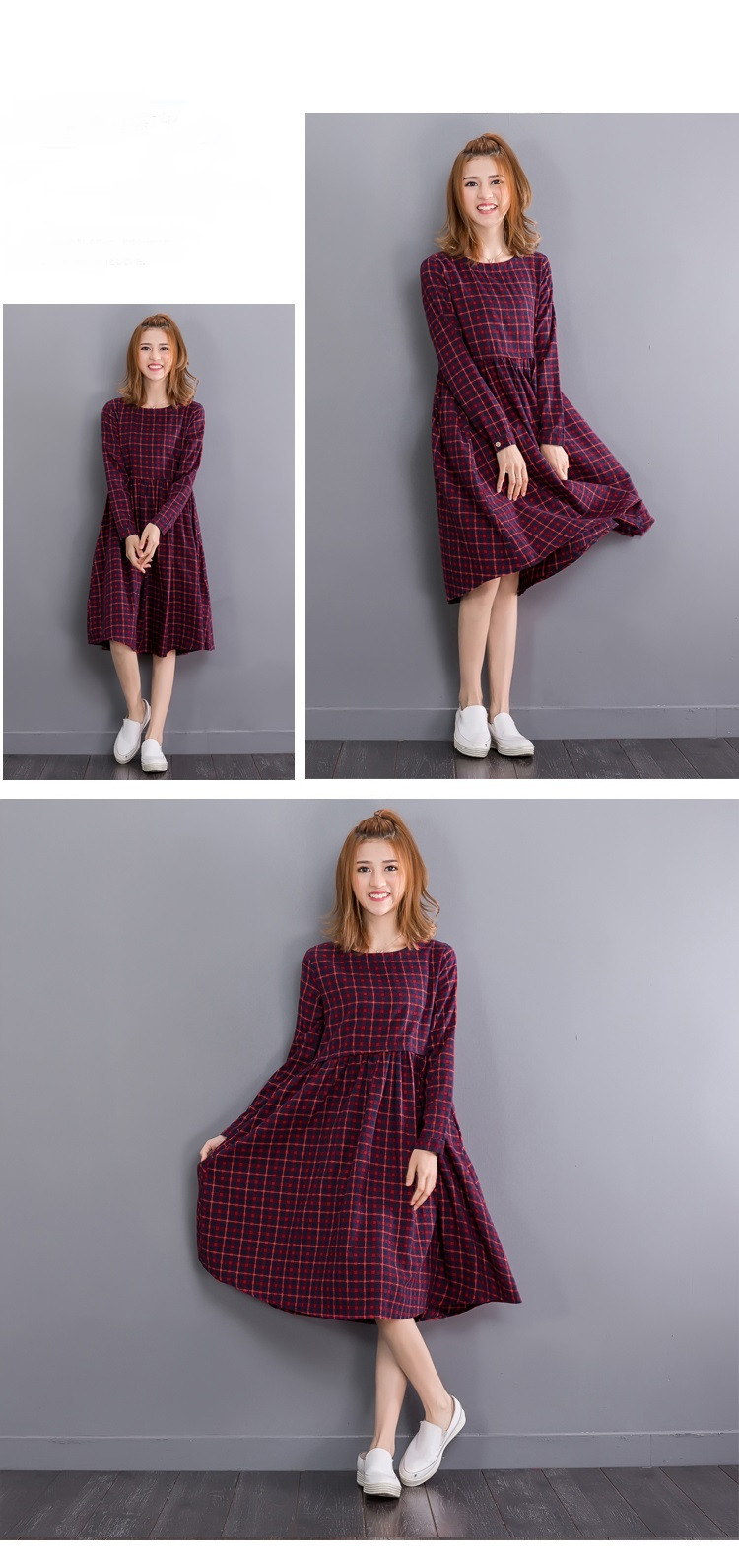 2016-Vintage-Spring-Autumn-Women-Midi-Dress-Fashion-O-Neck-Plaid-Female-Vestidos-Long-Sleeve-Retro-C-32744839551