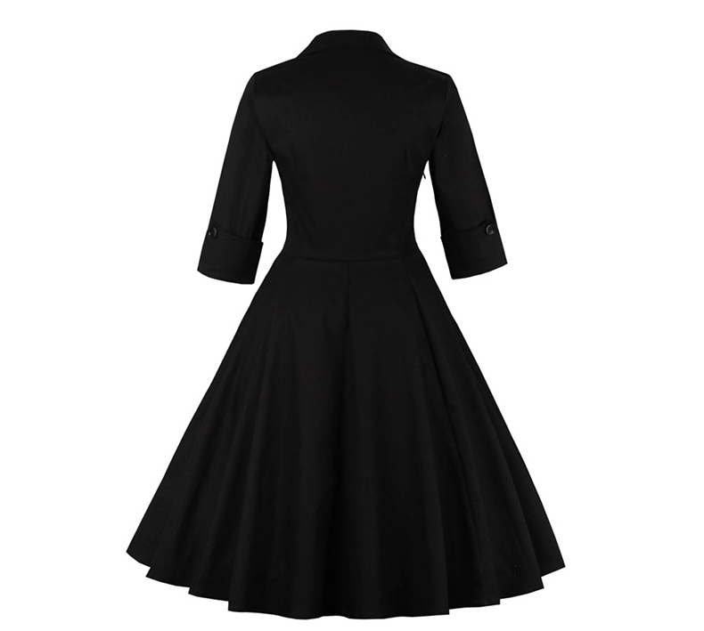 2017-50s-Vintage-Christmas-Dress-for-Women-Elegant-Autumn-Patchwork-Dress-Casual-Evening-Party-Swing-32773488576