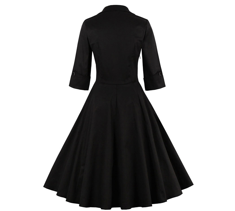 2017-50s-Vintage-Christmas-Dress-for-Women-Elegant-Autumn-Patchwork-Dress-Casual-Evening-Party-Swing-32773488576