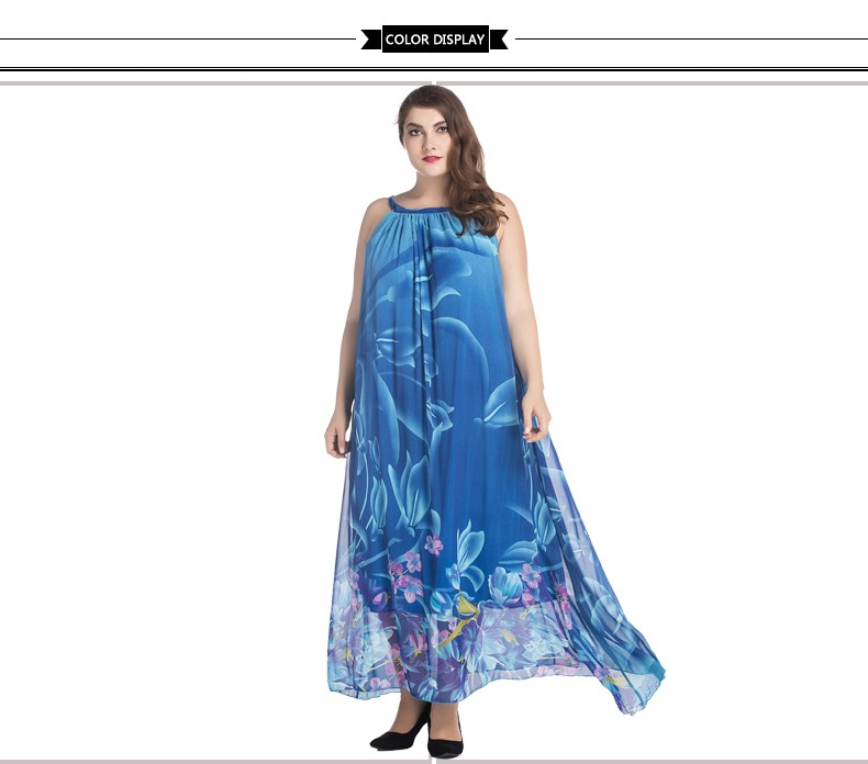 2017-Bohemian-Women-Summer-Dress-Slash-Neck-Halter-Chiffon-Dress-Long-Plus-Size-7XL-Print-Blue-Flora-32789255509