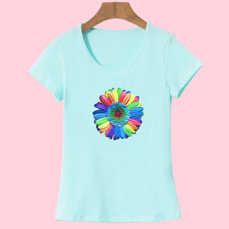 2017-Brand-Summer-New-Sunflower-Printed-Women-T-Shirt-Cotton-Short-Sleeve-tshirts-O-neck-Fashion-loo-32687708443