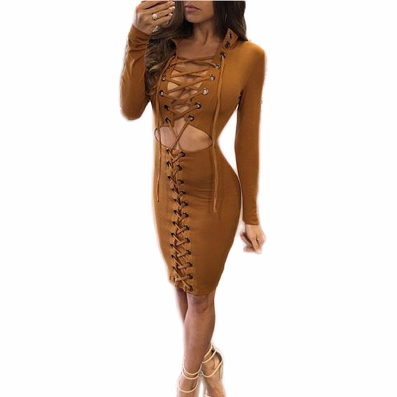 2017-Fashion-high-quality-women-spring-elegant-bodycon-sexy-club-long-sleeve-front-lace-up-Dress-Ves-32784954008