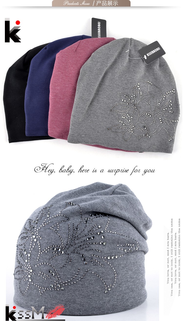 2017-Female-Beanie-Bonnet-Autumn-And-Winter-Caps-Hip-hop-Cap-Flower-Rhinestone-Hats-For-Women-Beanie-32704085590