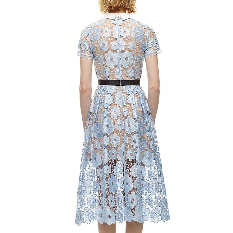 2017-New-Arrival-Short-Sleeve-Woman-Light-Blue-Lace-Midi-Dresses-32706626940