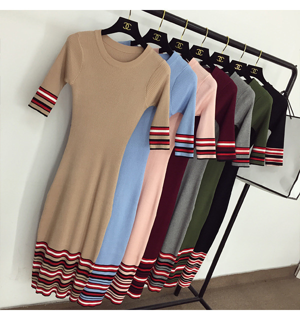 2017-New-Arrived-Autumn-Dress-Chic-Women-Striped-Half-sleeved-Mid-calf-Slim-OL-Sweater-Dress-Winter--32747977125