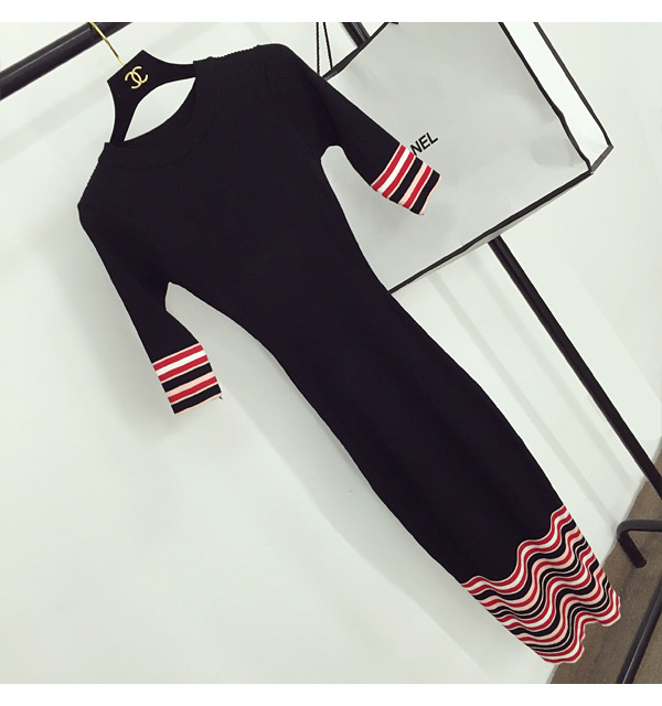 2017-New-Arrived-Autumn-Dress-Chic-Women-Striped-Half-sleeved-Mid-calf-Slim-OL-Sweater-Dress-Winter--32747977125