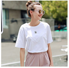 2017-New-Fashion-Women-Casual-T-Shirt-Summer-Short-Sleeve-O-Neck-Shirt-Loose-Elegant-Top-Tees-With-M-32676084718