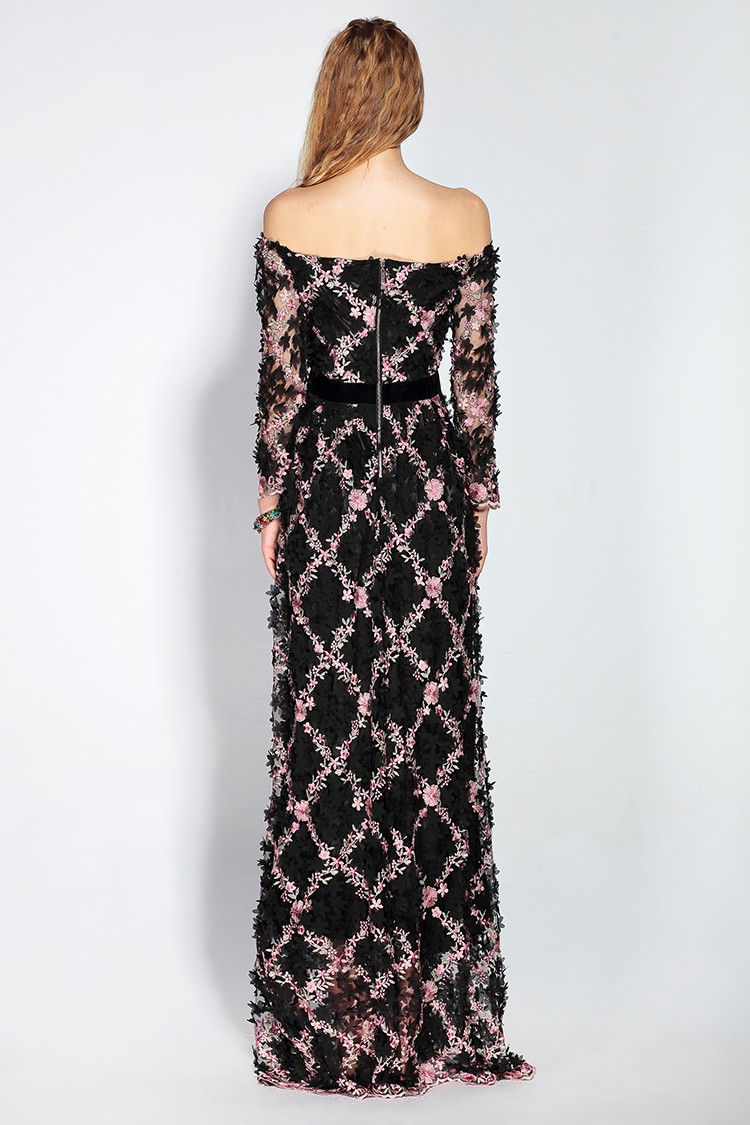 2017-Runway-Maxi-Dress-Women-Party-Wear-Floor-Length-Slash-neck-Off-the-Shoulde-Floral-Embroidery-Ap-32784025899