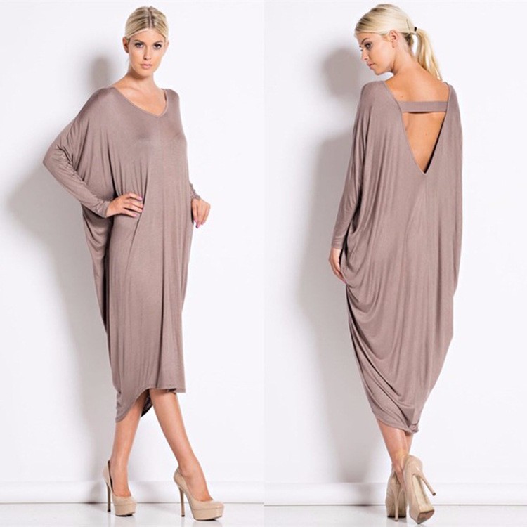 2017-Sale-Spring-Summer-Maxi-Long-Sleeve-Backless-Casual-Big-Sizes-Robe-Party-Sexy-Women39s-Dress-La-32720344955