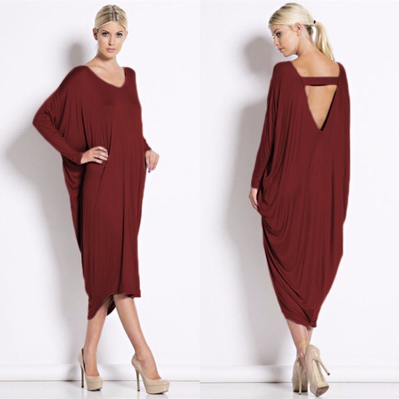 2017-Sale-Spring-Summer-Maxi-Long-Sleeve-Backless-Casual-Big-Sizes-Robe-Party-Sexy-Women39s-Dress-La-32720344955