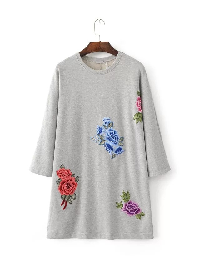 2017-Spring-Women-ZA-Floral-Appliques-Casual-Loose-Long-Sleeve-Straight-Looped-Dress-Ladies-Streetwe-32773590335