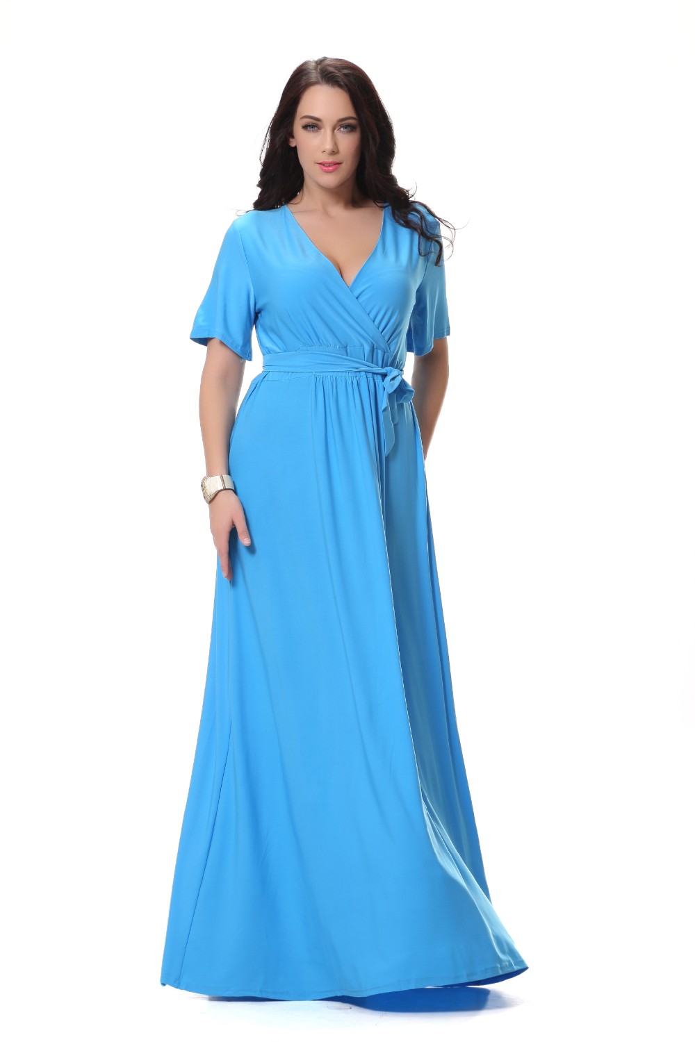 2017-Summer-Women-Blue-Dress-V-Neck-Short-Sleeve-Plus-Size-6XL-Robe-Femme-Longue-Ropa-Mujer-Elegant--32760762997