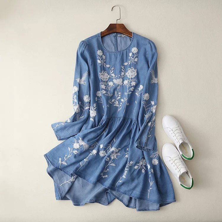 2017-Women-Floral-Embroidered-Tencel-Denim-Dress-O-Neck-Long-Sleeve-Casual-Summer-Dress-brand-vestid-32794676950