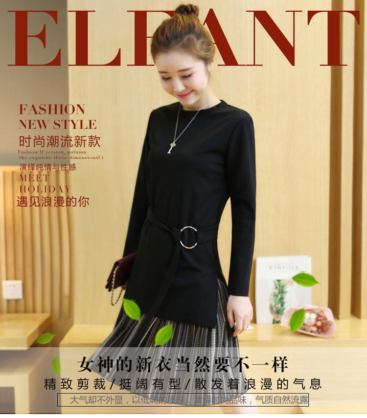 2017-autumun-pleated-dress-women-Korean-long-loose-large-size-long-sleeved-knitted-party-dresses-two-32787364289