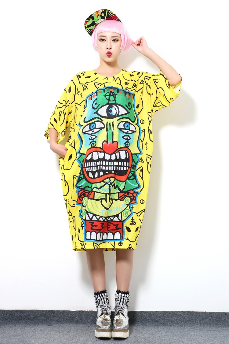 2017-summer-women-street-novelty-cartoon-print-loose-straight-oversize-short-sleeve-o-neck-dress-wit-32673173302