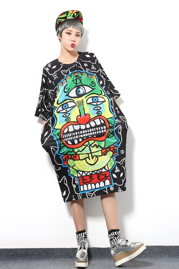 2017-summer-women-street-novelty-cartoon-print-loose-straight-oversize-short-sleeve-o-neck-dress-wit-32673173302