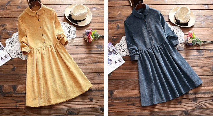 2018-New-Fashion-Spring-Autumn-Women-Mini-Dress-Peter-Pan-Collar-Corduroy-Long-Sleeve-Vestidos-Vinta-32743659513