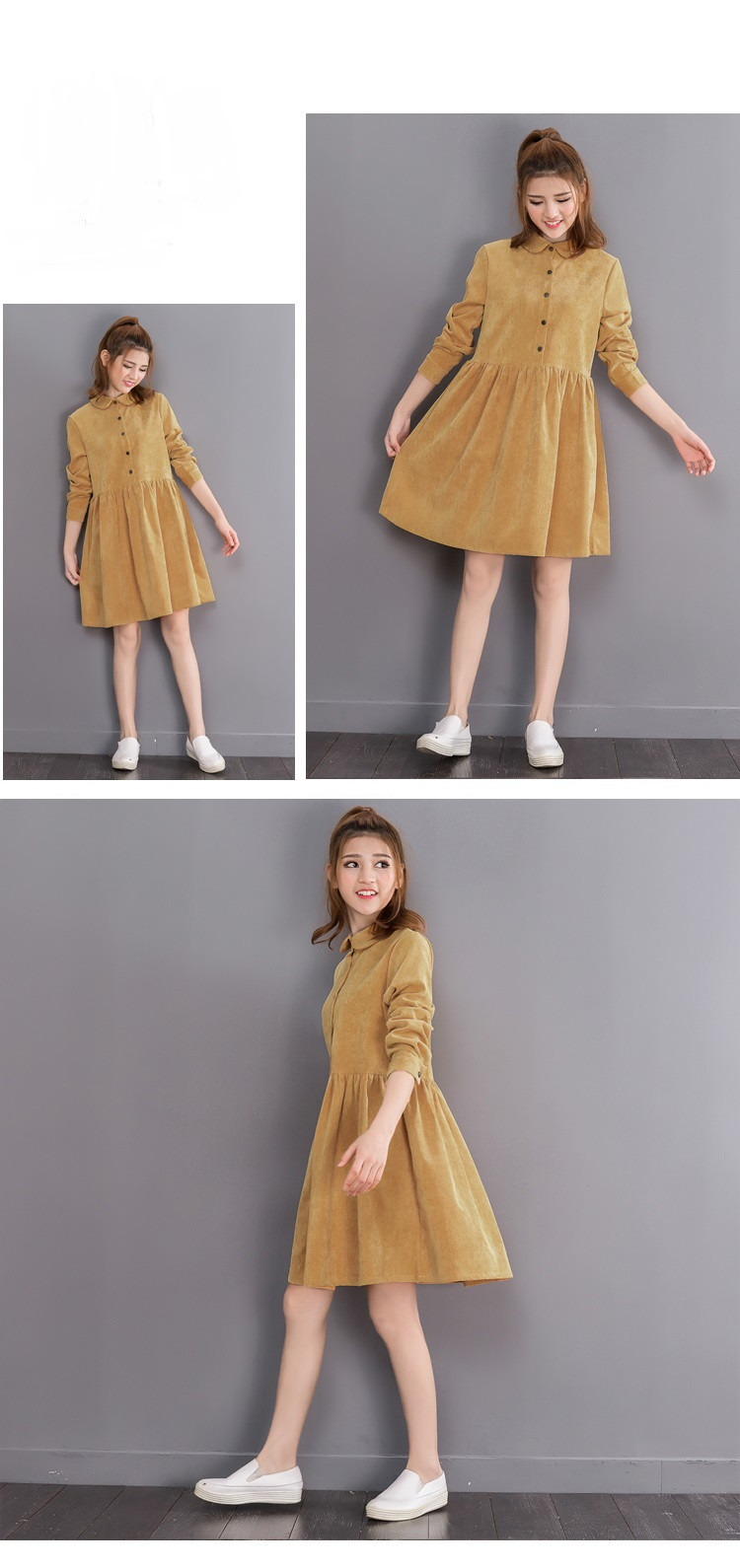 2018-New-Fashion-Spring-Autumn-Women-Mini-Dress-Peter-Pan-Collar-Corduroy-Long-Sleeve-Vestidos-Vinta-32743659513