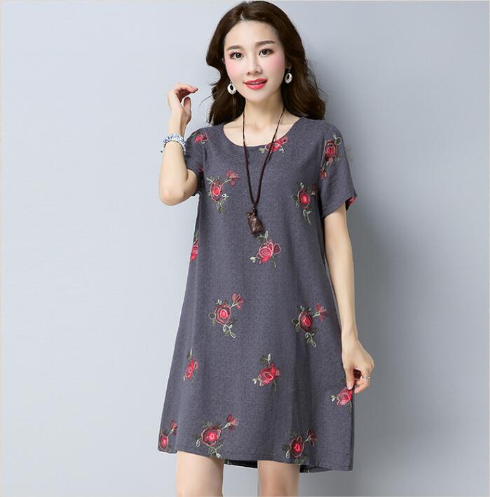 2018-New-Summer-Dress-Loose-large-Size-embroidery-Women-dress-Vestidos-Robe-Elbise-32730878090