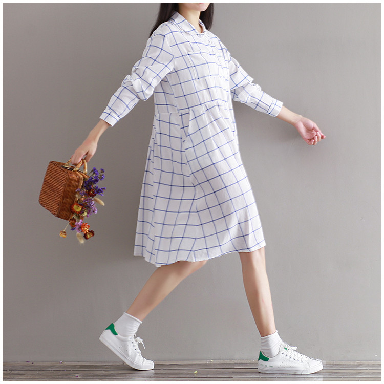 2018-Vintage-Autumn-Sweet-Women-Midi-Dress-Turn-Down-Collar-Long-Sleeve-Loose-Female-Robe-Cotton-Lin-32708085141