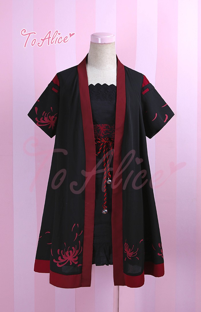 3way-Unique-Cute-Mori-Girls-Higanbana-Floral-Printing-Chinese-Style-Dress-Set-Summer-Short-Sleeves-B-32476620845