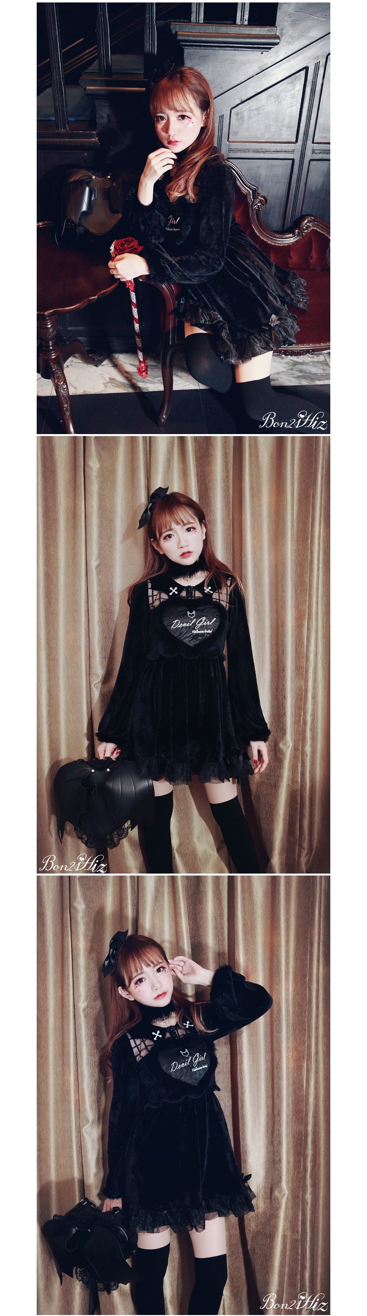 ANGEL-X-DEVIL-Unique-Design-Embroidery-Real-Rabbit-Fur-Heart-Long-Sleeve-Lolita-amp-Gothic-Dress-Whi-32567929977